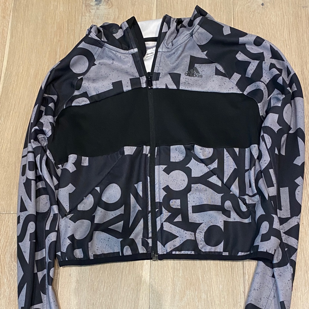 Adidas Black And Gray Patterned Jacket